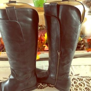 Tall black fryer boots